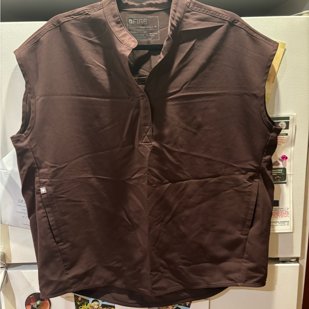 FIGS Espresso Brown Rafaela Scrub Top